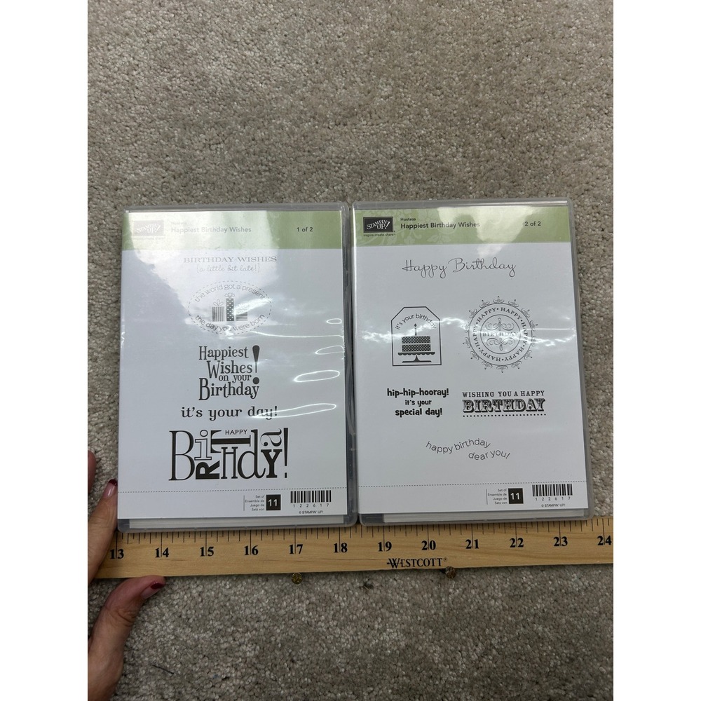 Stampin Up Happiest Birthday Wishes 122617 Hostess Rubber Stamp Set 11pc